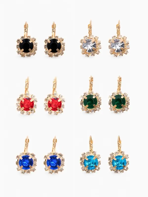 Серьги со стразами &laquo;Круг&raquo;, вечеринка, крупный, МИКС