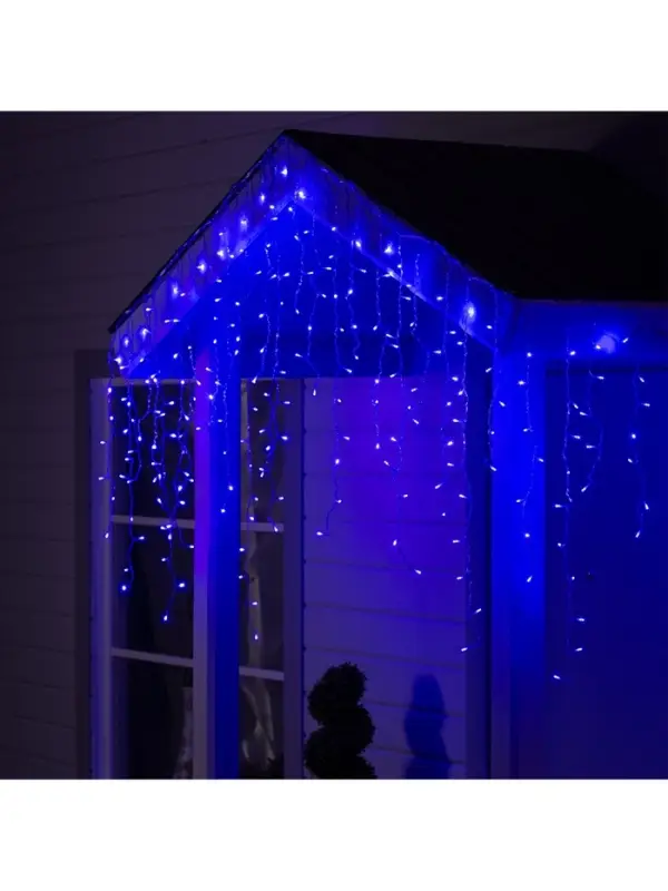 Гирлянда &laquo;Бахрома&raquo; 3&times;0.9 м, IP44, УМС, прозрачная нить, 232 LED, свечение синее, 220 В