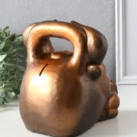 Копилка для денег &laquo;Бык гиря&raquo;, гипс, золото-бронза, 20&times;21&times;19 см