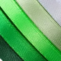 Атласная лента, набор 5 шт., 6 мм, 23&plusmn;1 м, белая, зелёная