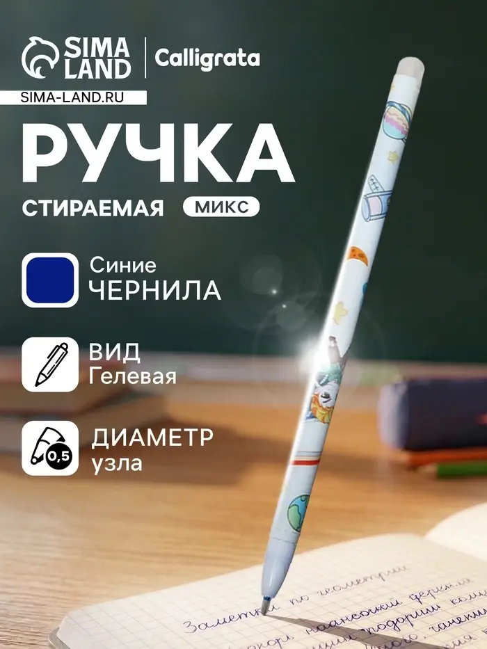 Стираемая ручка &laquo;Аниме&raquo;, гелевая, синий стержень, узел 0.5 мм, МИКС