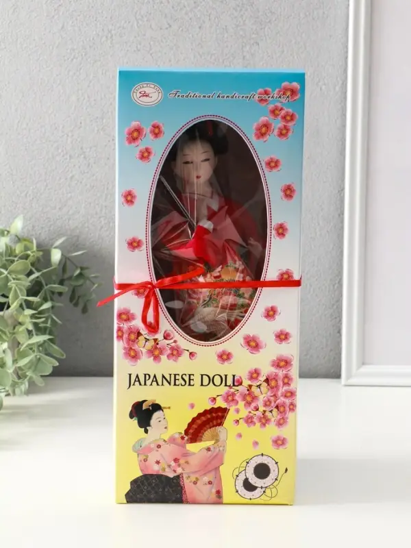 Кукла коллекционная &laquo;Японка в цветочном кимоно с музыкальным инструментом&raquo;, 30&times;12.5&times;12.5 см