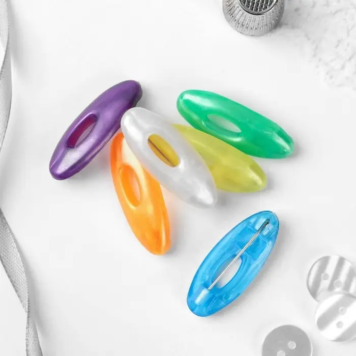 Булавки безопасные, 40 мм, 6 шт, цвет разноцветный