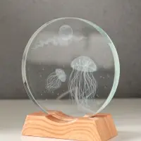 Сувенир стекло свет "Диск. Медузы" 5хLED d=10 см, USB 10х4х11,4 см Сувенир стекло свет "Диск. Медузы" 5хLED d=10 см, USB 10х4х11,4 см