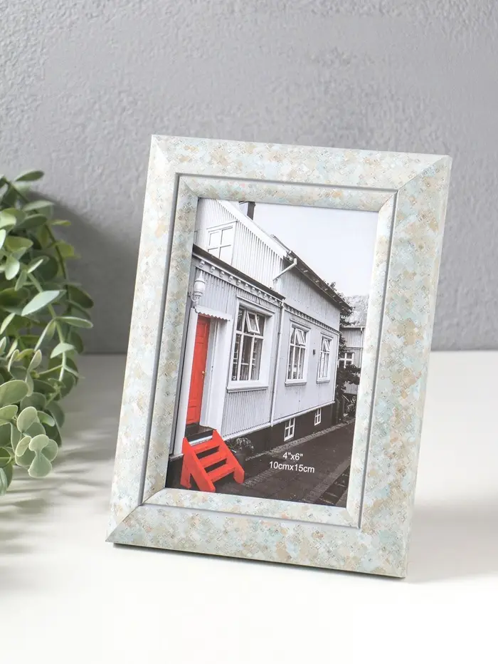 Фоторамка пластик 10х15 см "Марокканская мозаика" оттенки голубого 19,8х15х2 см