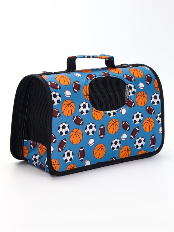 Сумка - переноска для животных Сумка - переноска для животных "Спорт", размер S, 37,5 х 17 х 22 см, голубая