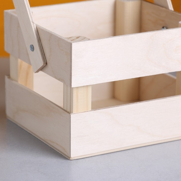 Кашпо деревянное 12×11×9 см  Кашпо деревянное 12×11×9 см "Однушка Лайт", двухреечное, натуральный Дарим Красиво