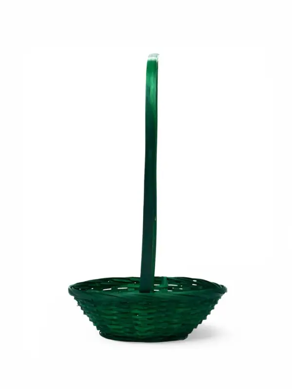 Корзина плетеная 20 х 20 х _ см, ручка h=21 см зеленая (К1862905)