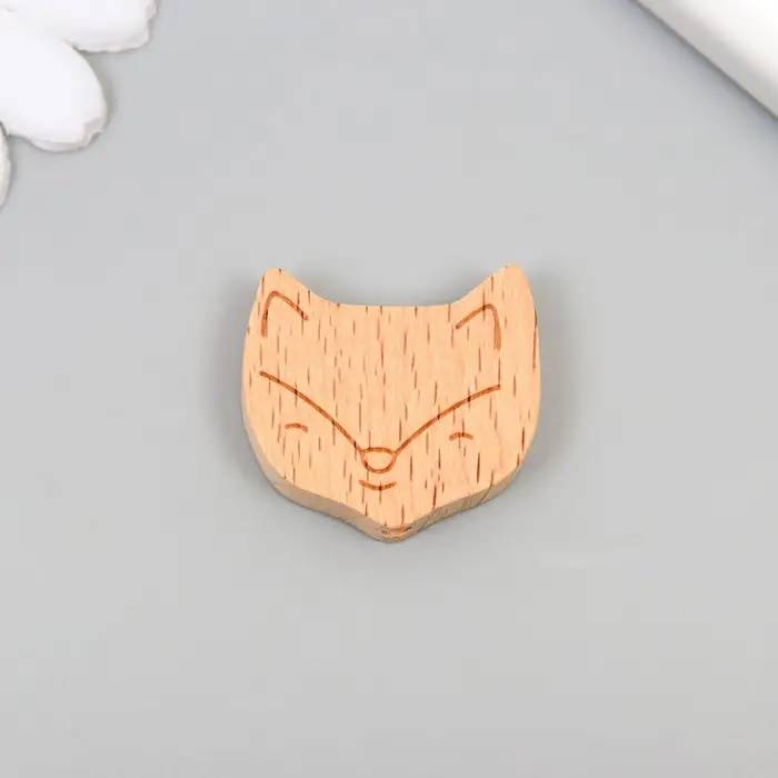 Бусина для творчества дерево "Лисенок" 2,8х2,5 см