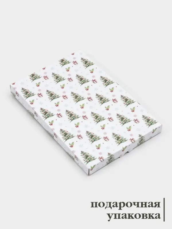 Блюдо новогоднее сервировочное Доляна &laquo;Сказочное настроение&raquo; 29.5&times;19.5 см, стекло, белое, красное