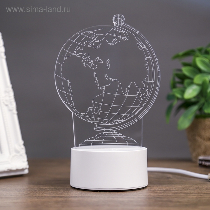 Светильник  Светильник "Глобус" LED RGB от сети 9,5x11x18 см RISALUX