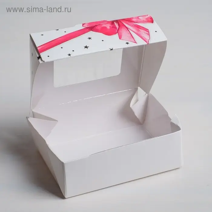 Кондитерская упаковка, коробка с ламинацией «Подарок», 10 х 8 х 3.5 см Кондитерская упаковка, коробка с ламинацией «Подарок», 10 х 8 х 3.5 см