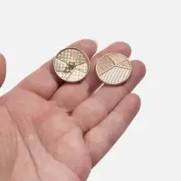 Пуговицы на ножке, металлические, &laquo;Геометрия&raquo;, d=25 мм, набор 5 шт., цвет золотой