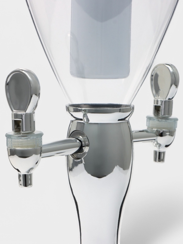 Башня пивная VaviloneDouble, 3 л, ёмкость для льда, подсветка, пластик, серебристая Башня пивная VaviloneDouble, 3 л, ёмкость для льда, подсветка, пластик, серебристая