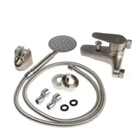 Смеситель для ванны ZEIN Z3834, однорычажный, душевой набор, сатин