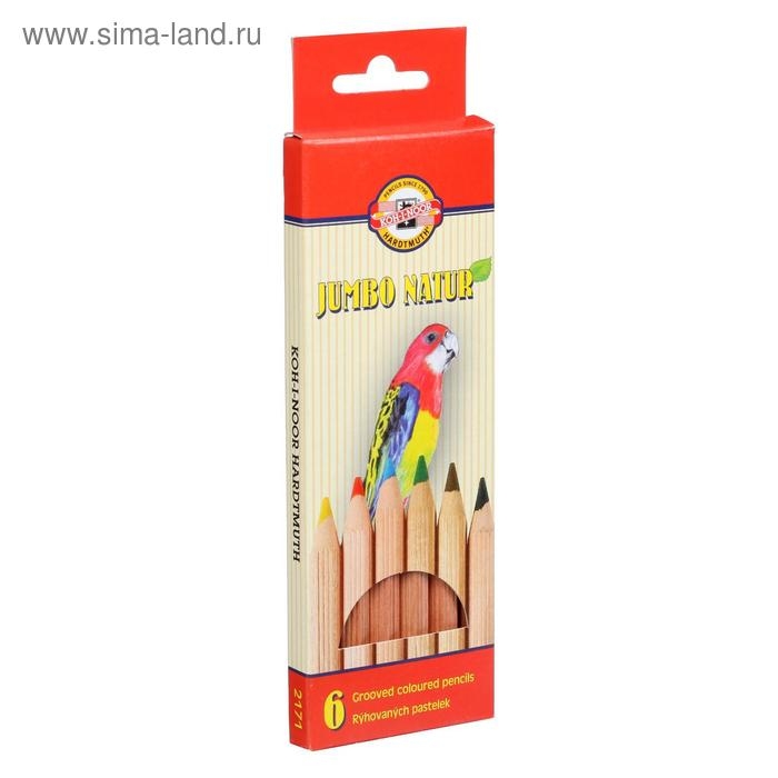 Карандаши утолщённые Jumbo Natur 2171/06N, 6 цветов Карандаши утолщённые Jumbo Natur 2171/06N, 6 цветов