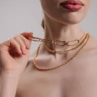 Цепь многослойная &laquo;Три вида&raquo;, железо, 3 яруса, L=30, 32, 40 см, цвет золото