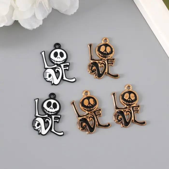 Декор для творчества металл "Жуткая любовь" эмаль МИКС 2,7х2,1 см