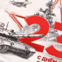 Конверт для денег &laquo;С 23 февраля&raquo;, серый, 16.5&times;8 см