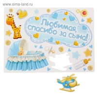 Набор магнитов на авто «Любимая, спасибо за сына!», на выписку