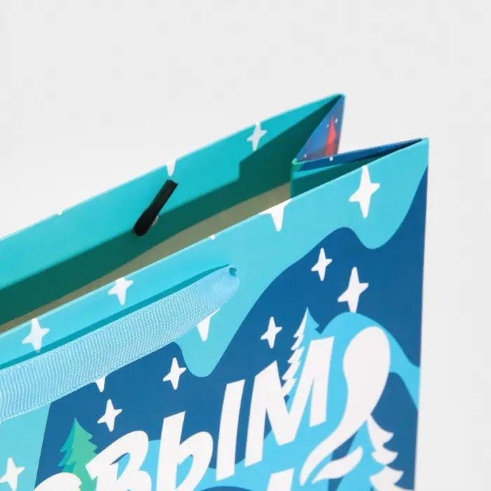 Пакет подарочный новогодний ламинированный «Зима в городе», M 26 х 30 х 9 см