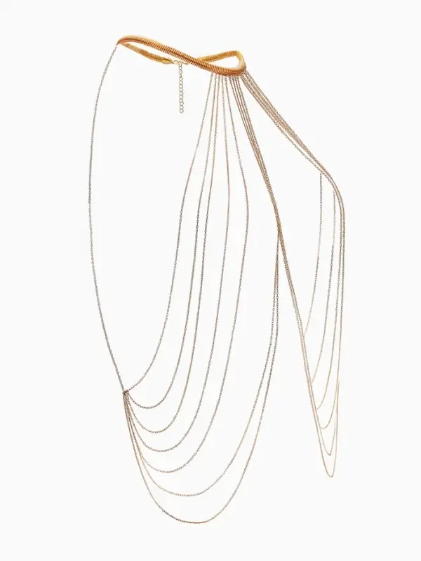 Бодичейн на тело, цепочки, 55 см, цвет золото Бодичейн на тело, цепочки, 55 см, цвет золото