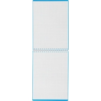 Блокнот А5 80 л.  мет.гребень,пласт.обл,синий, клетка