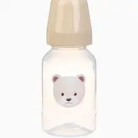 Бутылочка для кормления Bear 150 мл, цилиндр, бежевый Mum&Baby
