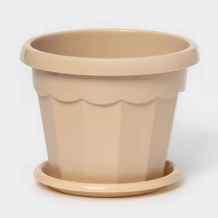Горшок для цветов с поддоном Доляна «Эрика», 0,7 л, цвет пудровый