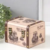 Шкатулка дерево "Старый корабль" набор 3 шт 8,5х12х8,5 12,5х15х11,5 18х15,5х13 см