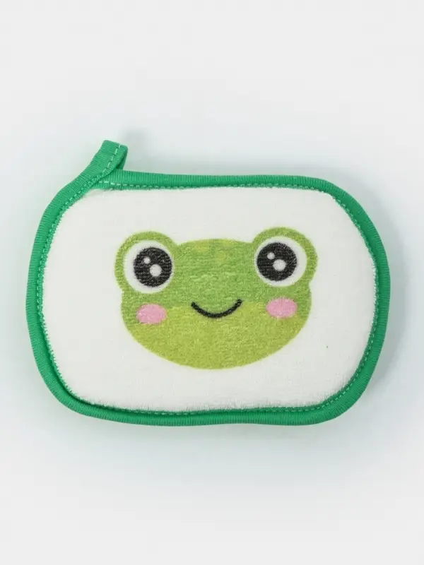 Мочалка для купания "Лягушонок", 12х8 см, цвет зеленый