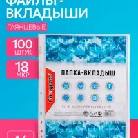 Файл - вкладыш Calligrata, А4, глянцевый, вертикальный, 100 штук, эконом