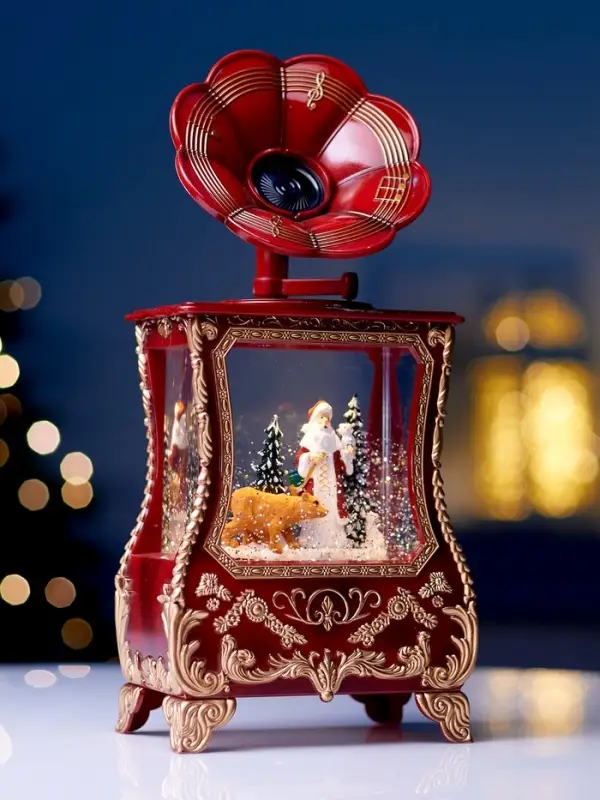 Светодиодная фигура &laquo;Граммофон&raquo; 36&times;16&times;9 см, от батареек 3хААА, музыка, USB, свечение тёплое белое