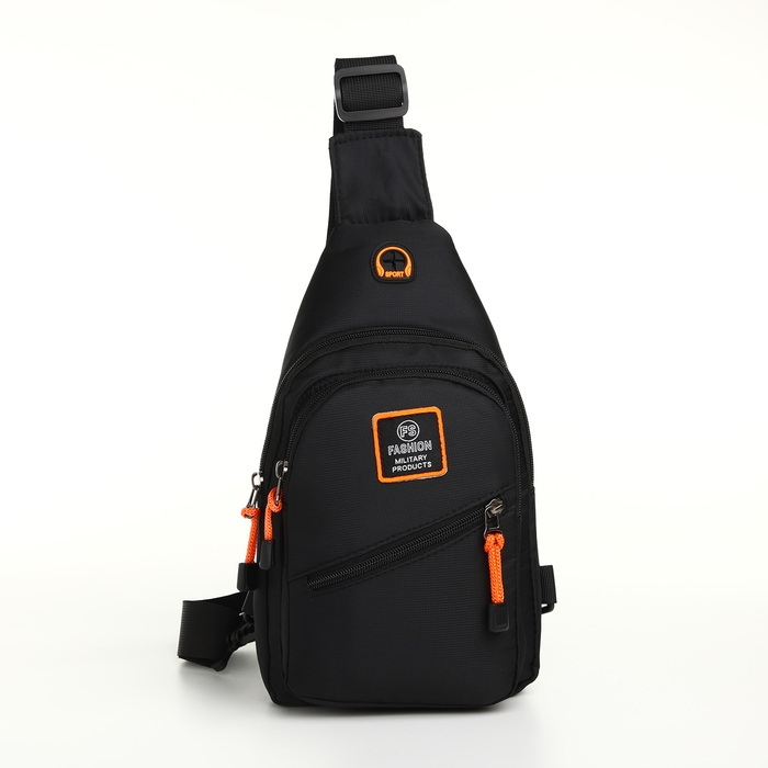 Сумка-слинг на молнии, наружный карман, цвет чёрный Сумка-слинг на молнии, наружный карман, цвет чёрный