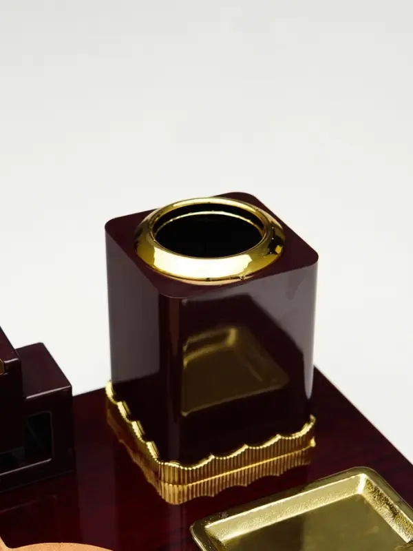 Набор настольный, органайзер 6 в 1 (блок для бумаг, подставка для печати, карандашница, часы, визитница, глобус), МИКС