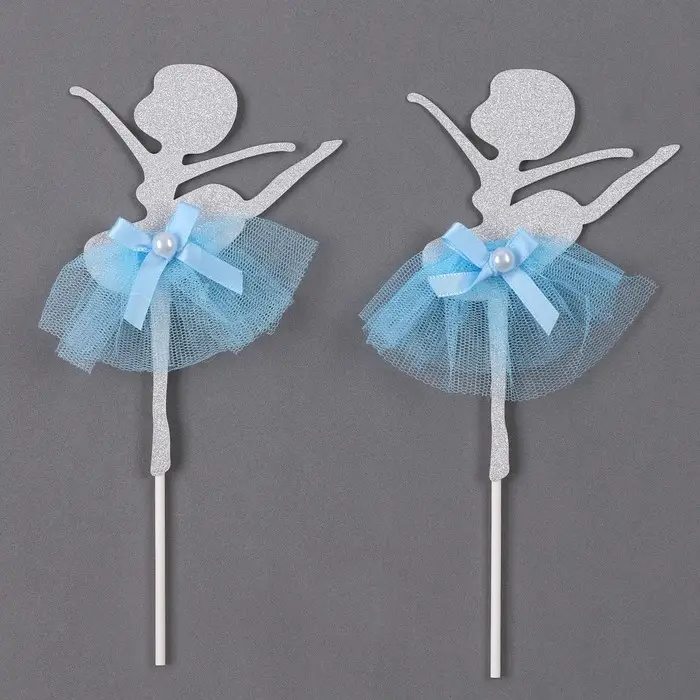 Топпер для торта «Балерина», 2 шт., голубой Топпер для торта «Балерина», 2 шт., голубой