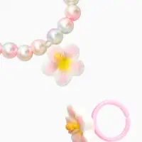 Набор детский &laquo;Выбражулька. Жемчуг&raquo;, 3 предмета: бусы, кольцо, кольцо, желтый, белый