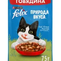 Влажный корм Felix Природа вкуса для кошек, говядина, 75 г