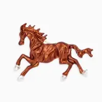 Брошь "Лошадь", конь степной, цвет коричневый в золоте
