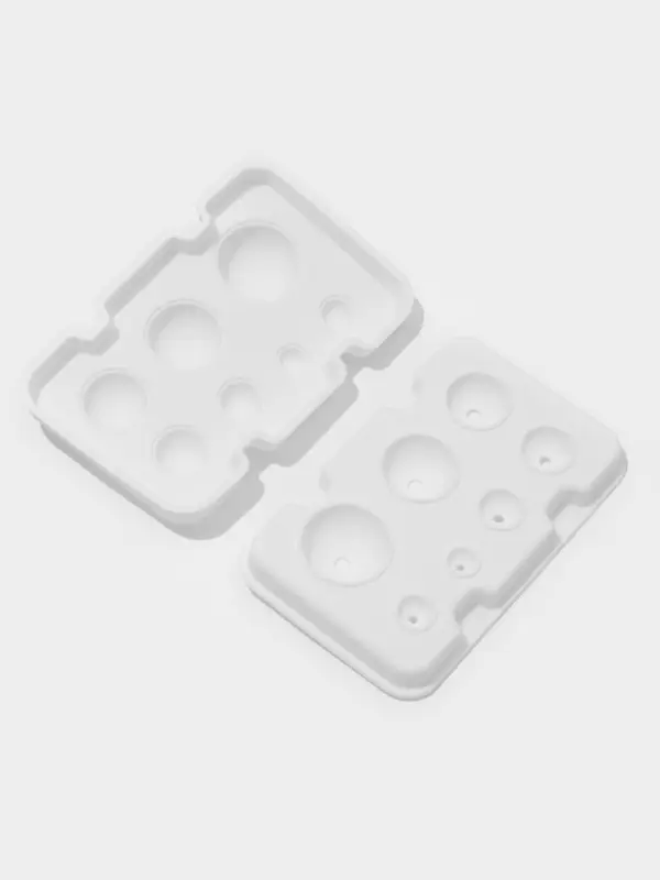 Форма для муссовых десертов и выпечки из 2 частей Доляна &laquo;Шарики&raquo;, силикон, 13&times;8.5&times;3 см, 7 ячеек (d=1-3.5 см), белая