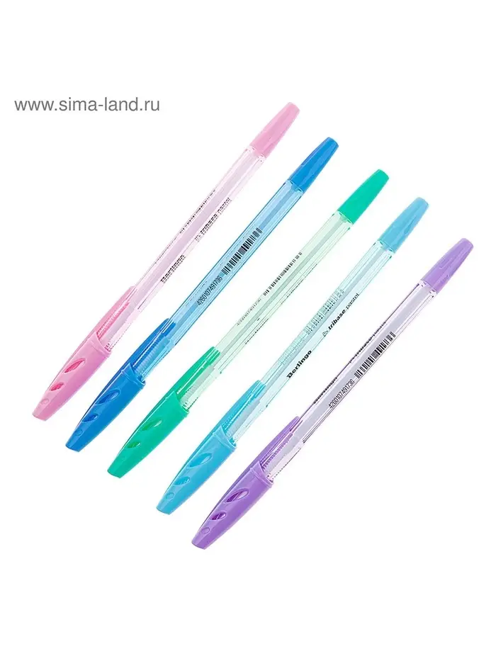 Ручка шариковая Berlingo. Tribase Pastel, синий стержень, узел 0.7 мм, МИКС