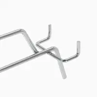 Крючок одинарный с цен. для перф панели, d=5 мм, L=15 см, шаг 50 мм, цвет хром (фас. 10шт)