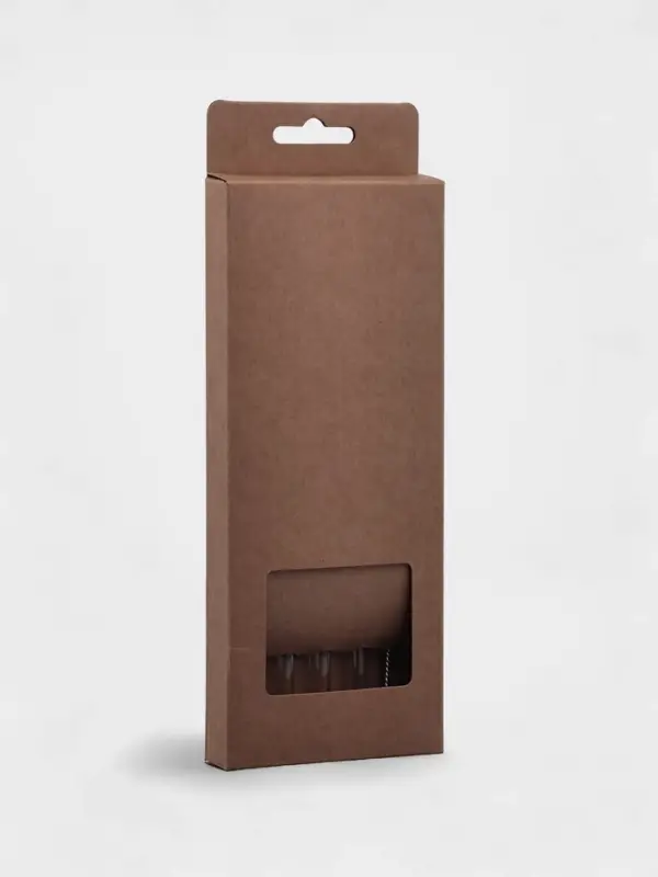 Набор трубочек из боросиликатного стекла с ершиком  Набор трубочек из боросиликатного стекла с ершиком "Симпл", 4 трубочки, 1 ершик