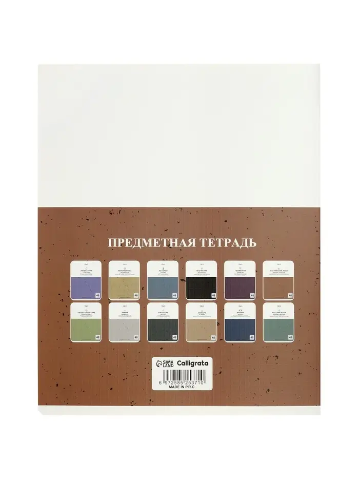Комплект 12 предметных тетрадей 48 листов, справочная информация, 60гр, Мрамор пастель
