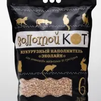 Наполнитель кукурузный "Золотой кот", 6 л