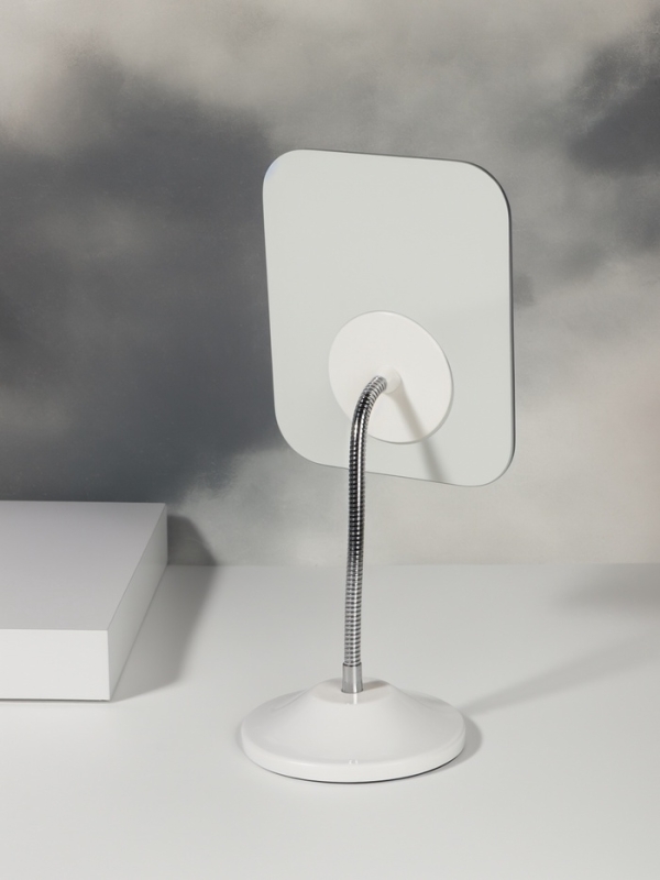 Зеркало настольное, на гибкой ножке, зеркальная поверхность 13.5×16.5 см, белое Зеркало настольное, на гибкой ножке, зеркальная поверхность 13.5×16.5 см, белое