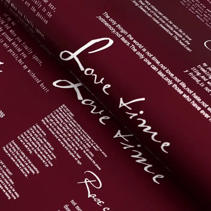 Пленка матовая для цветов «Новости Love», бургунди/вишня, 60×60 см