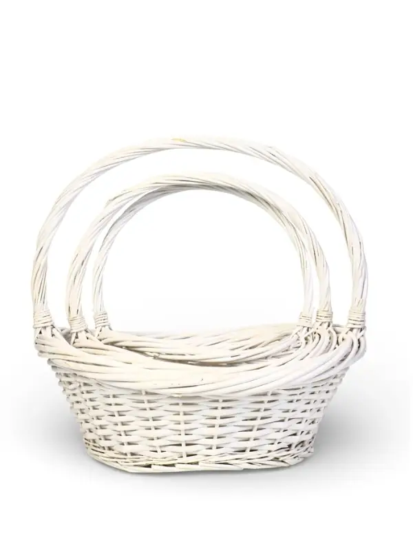 Корзина плетёная для хранения Folia, с ручкой, белая, набор 3 шт.