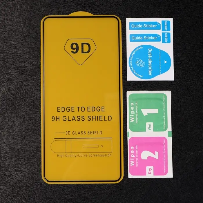 Защитное стекло 9D LuazON для Xiaomi Mi 9t/9t Pro, полный клей, 0.33 мм, 9Н, черное
