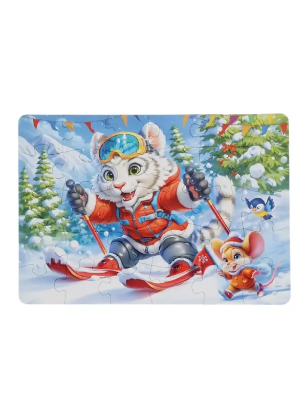 Макси-пазл 30 эл. "Тигр на лыжах" ПМ30-7582